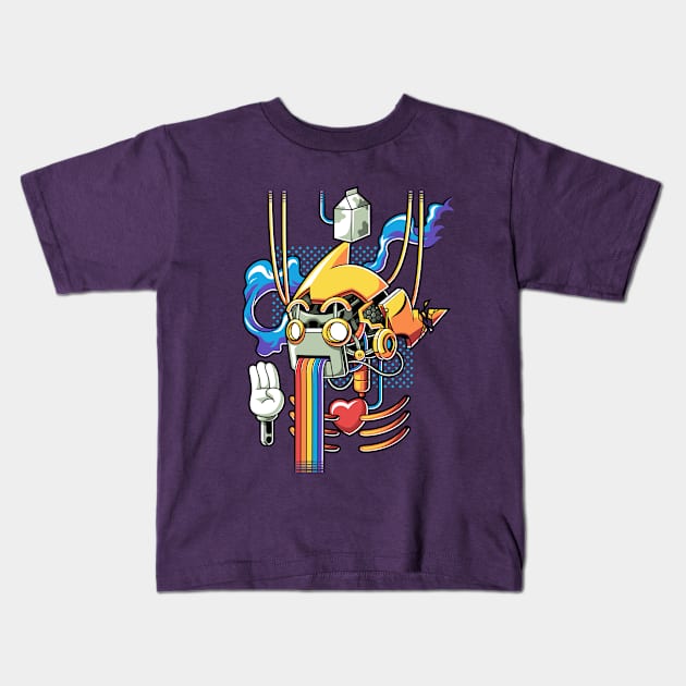 Robot Boy Kids T-Shirt by anggatantama